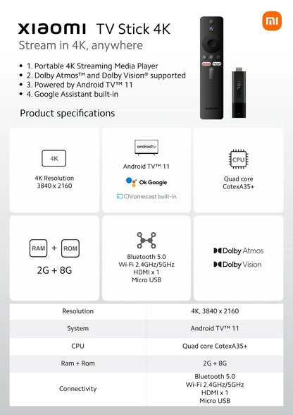 Xiaomi TV Stick 4K MDZ-27-AA