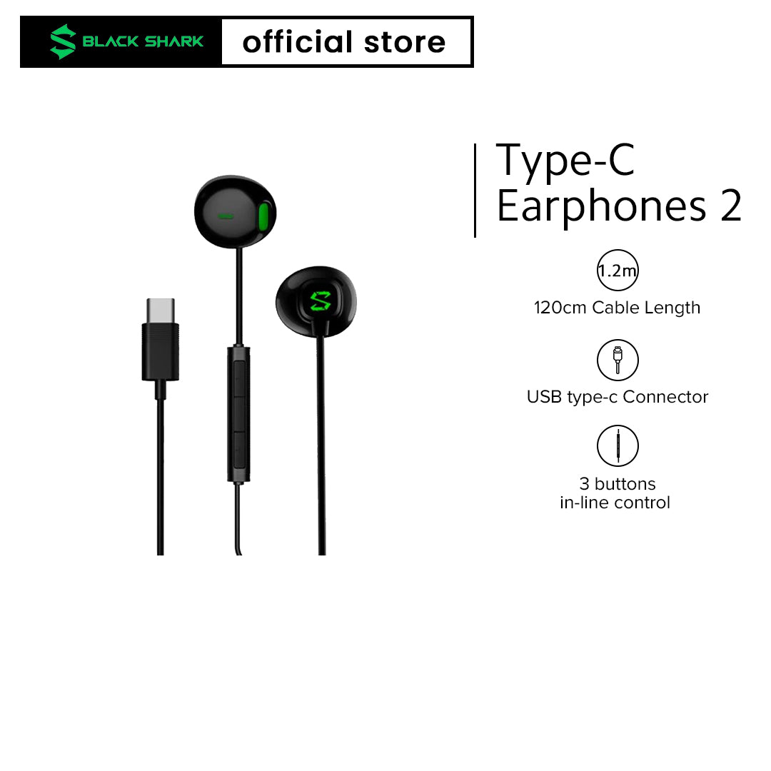 Earphone black shark online type c